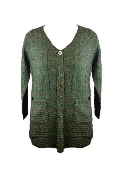 Cardigan Knitted Green One Siz