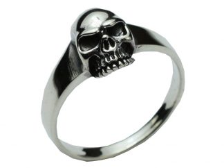 Silver Ring Skull Face Plain