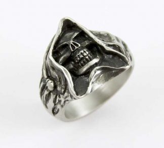 Ring Pewter Reaper Skull Face