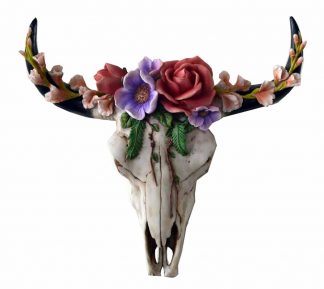 Bull Head With Flowers