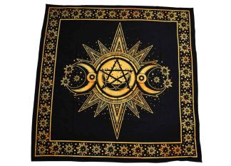 Altar Cloth Triple Moon Yellow