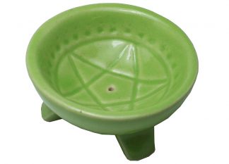 Incense Holder Pentagram Green