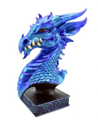 Dragon Head On Stand Blue