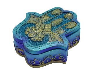 Box Zen Hand Blue 13.5X12.5cm