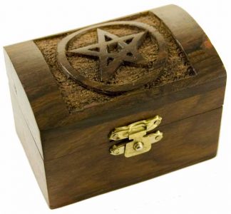 Box Wooden Carved Pentagram