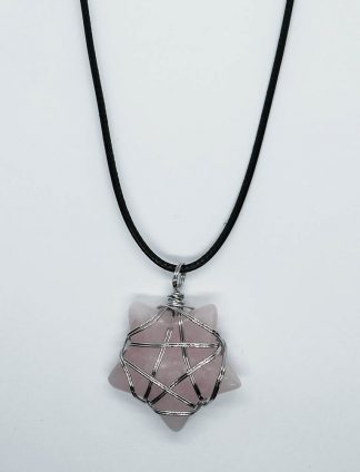 Necklace Star Rose Quartz Pentagram