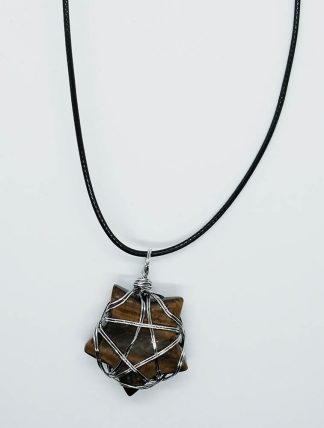 Necklace Star Tiger Eye Pentagram