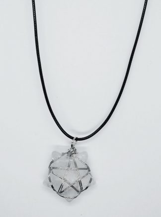 Necklace Star Clear Quartz Pentagram