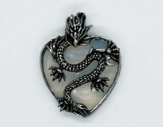 Pendant Dragon Opalite Heart