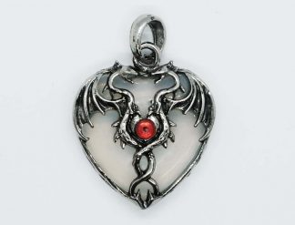 Pendant Dragon Opalite Heart