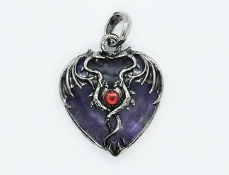 Pendant Dragon Amethyst Heart