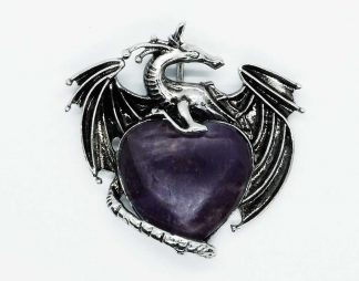 Pendant Dragon Amethyst Heart